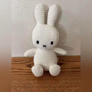 BON TON TOYS Miffy Corduroy Ribbed Sitting Bunny Cream Off White Rabbit Plush